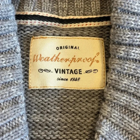 Weatherproof Vintage | Gray Shaw Collar Fair Isle Sweater - Picture 6 of 8
